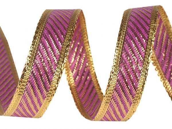 Panglică decorativă cu lurex, față dublă, lățime 15 mm ST420807
