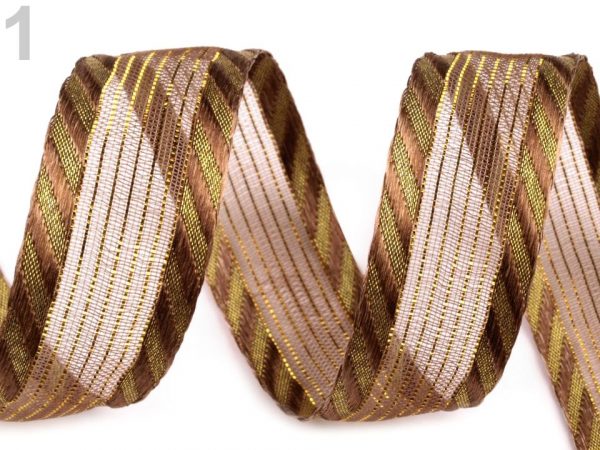 Panglică decorativă cu lurex, lățime 25 mm ST420899