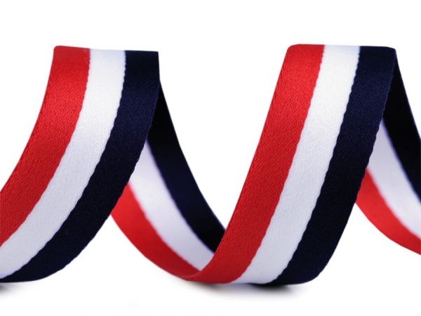 Panglica decorativă tricoloră / vipușcă, lățime 24 mm ST610012