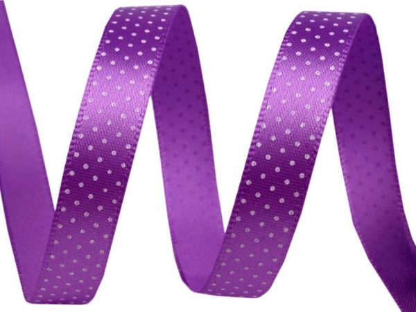 Panglică satin cu buline, lățime 10 mm ST420589