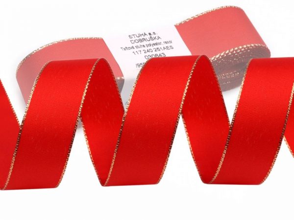 Panglică din tafta cu lurex, lățime 25 mm ST410133