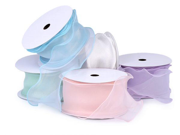 Panglică organza cu efect perlat, lățime 80m ST430543