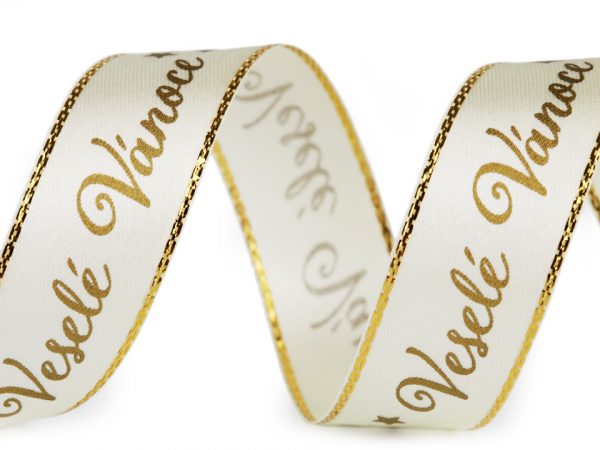 Panglica Satin Merry Christmas, latime 24 mm ST430497