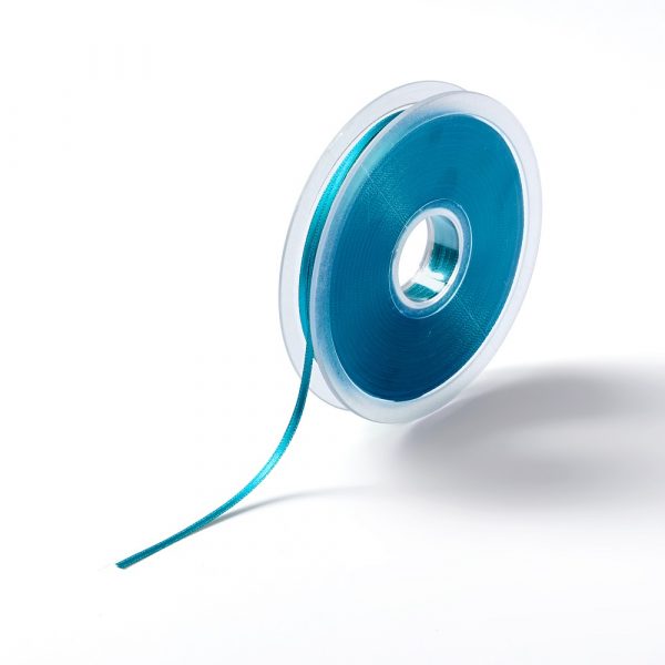 Panglica satin, turquoise, 3 mm, 50 m