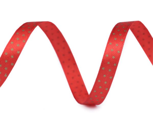 Panglică satinată cu steluțe, lățime 10 mm ST430500