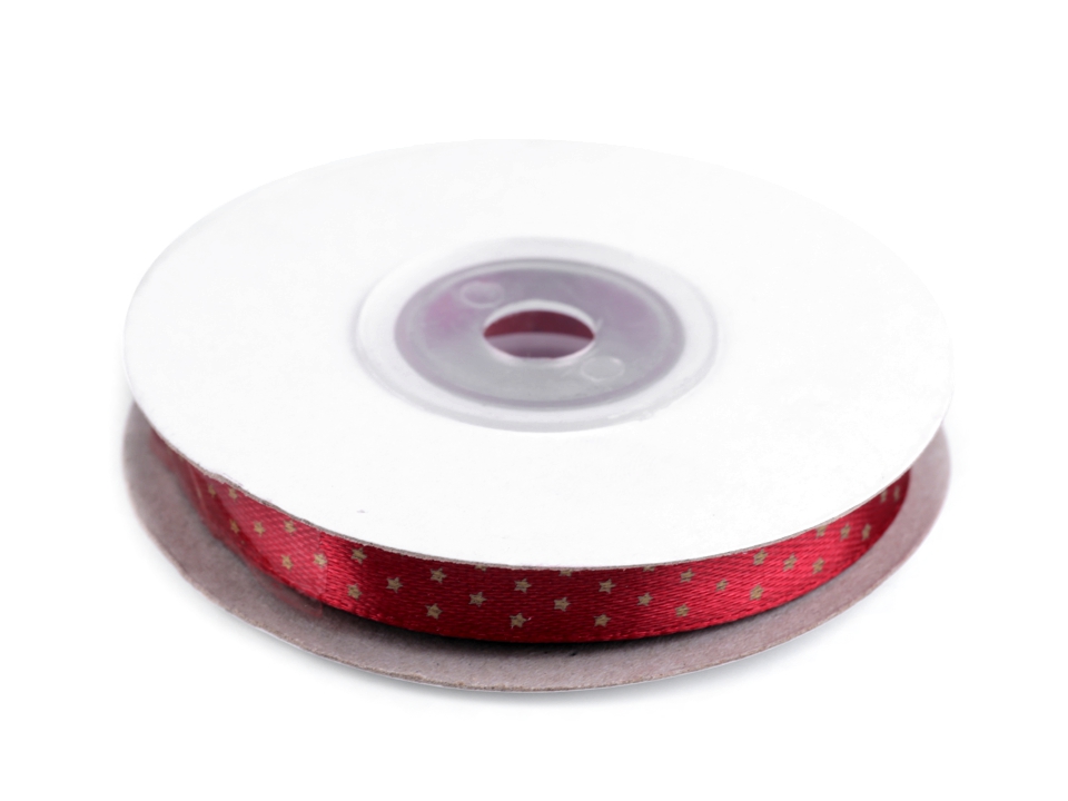 Panglică satinată cu steluțe, lățime 10 mm ST430500