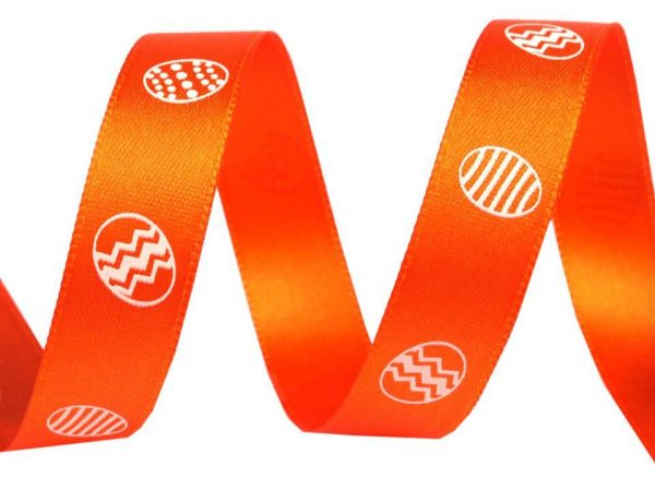 Panglică satinată, imprimeu ouă, 15 mm ST420751