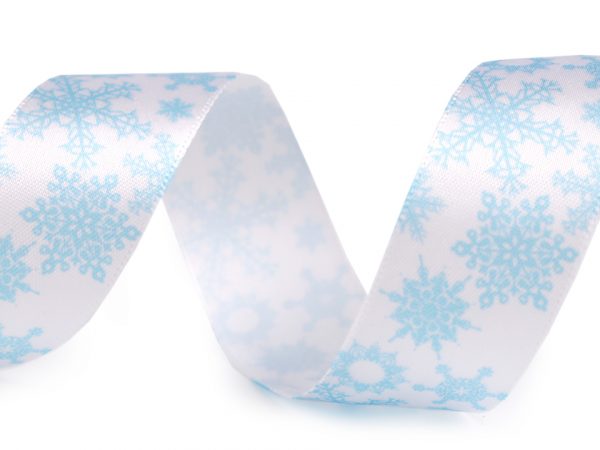 Panglică satinată cu motive de Crăciun, lățime 25 mm ST430512