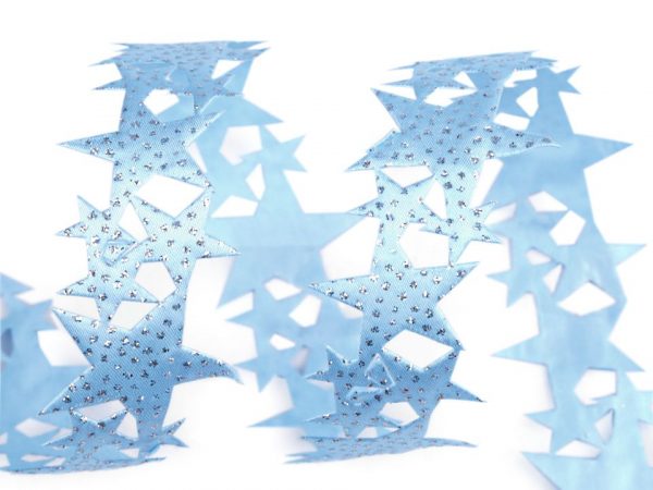 Panglică satinată cu steluțe decupate, lățime 32 mm ST510577