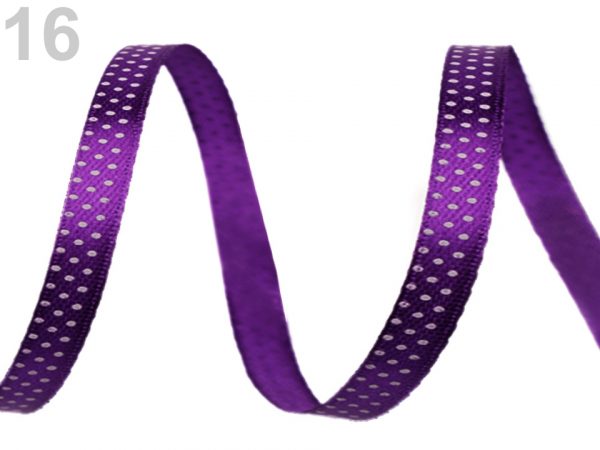 Panglică satin cu buline, lățime 6 mm, calitatea a 2-a ST420955