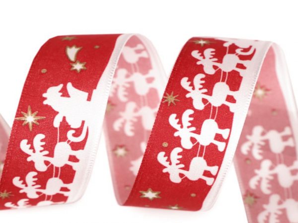 Panglică cu motive de Crăciun, lățime 25 mm ST430480