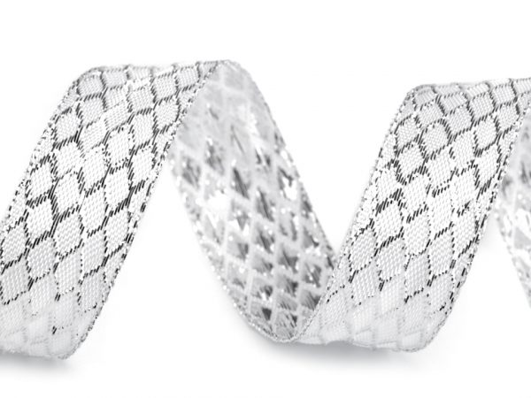 Panglică decorativă cu lurex, lățime 25 mm ST430315