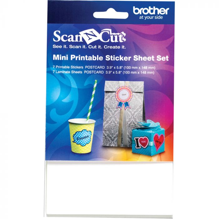 Set de foi cu minietichete adezive imprimabile brother scanncut