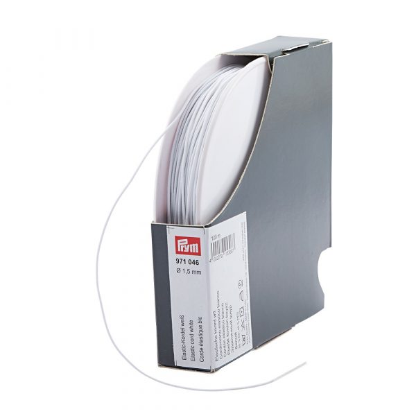 Snur elastic alb, 1,5 mm, 100 m