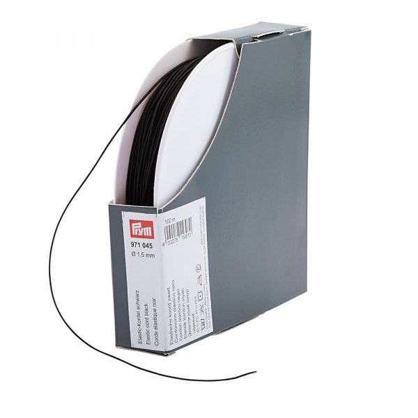 Snur elastic negru, 1,5 mm, 100 m