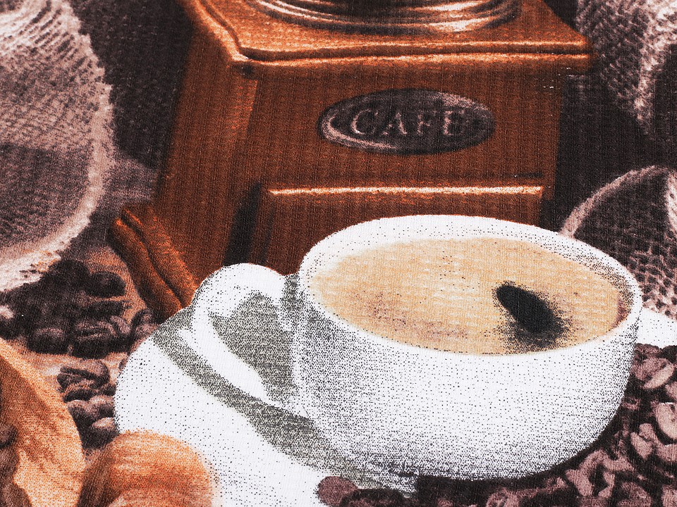 Tesatura din bumbac Waffle Pique cu boabe de cafea