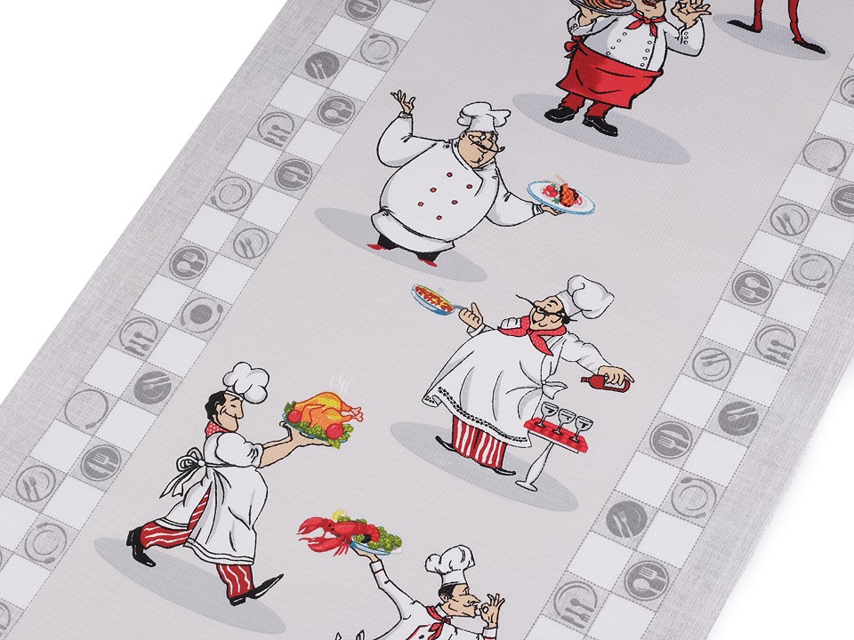 Tesatura din bumbac Waffle Pique cu motiv culinar