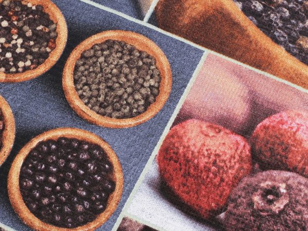 Tesatura din bulmbac Waffle Pique cu motiv piper