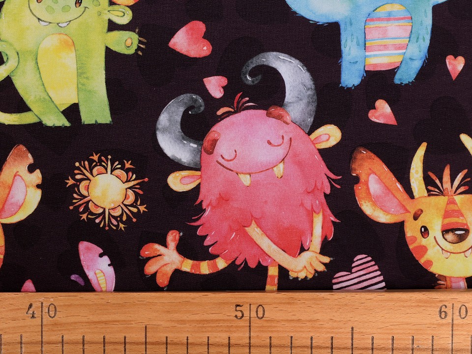 Tricot de bumbac cu monstri pentru copii