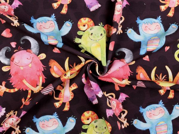 Tricot de bumbac cu monstri pentru copii