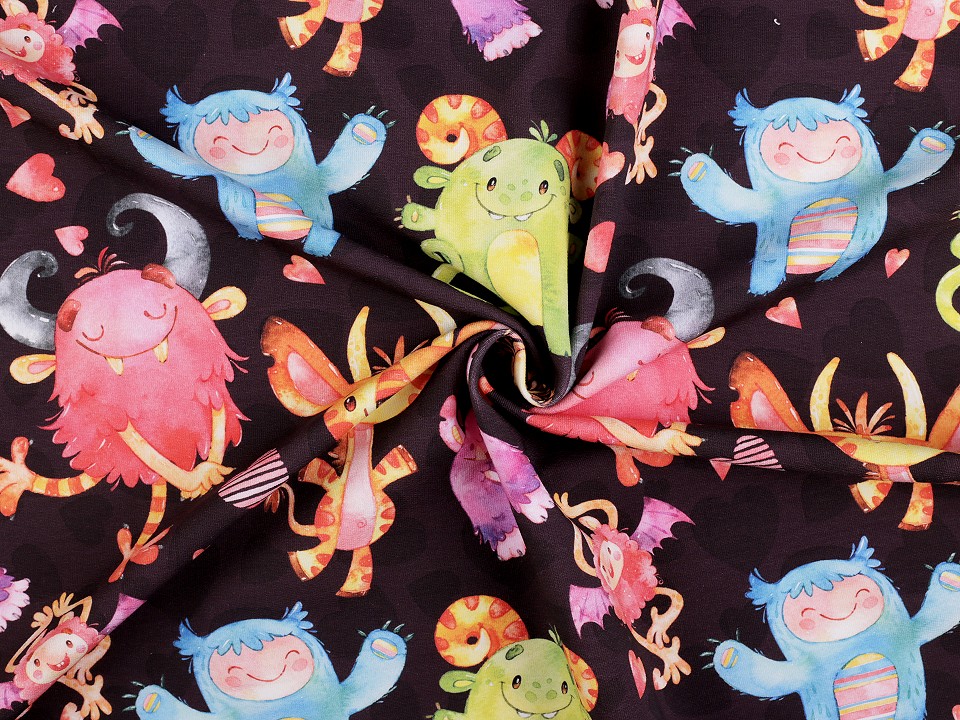 Tricot de bumbac cu monstri pentru copii