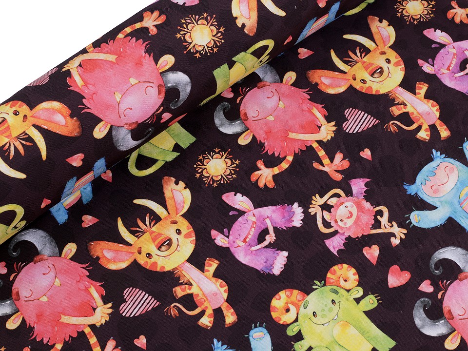 Tricot de bumbac cu monstri pentru copii