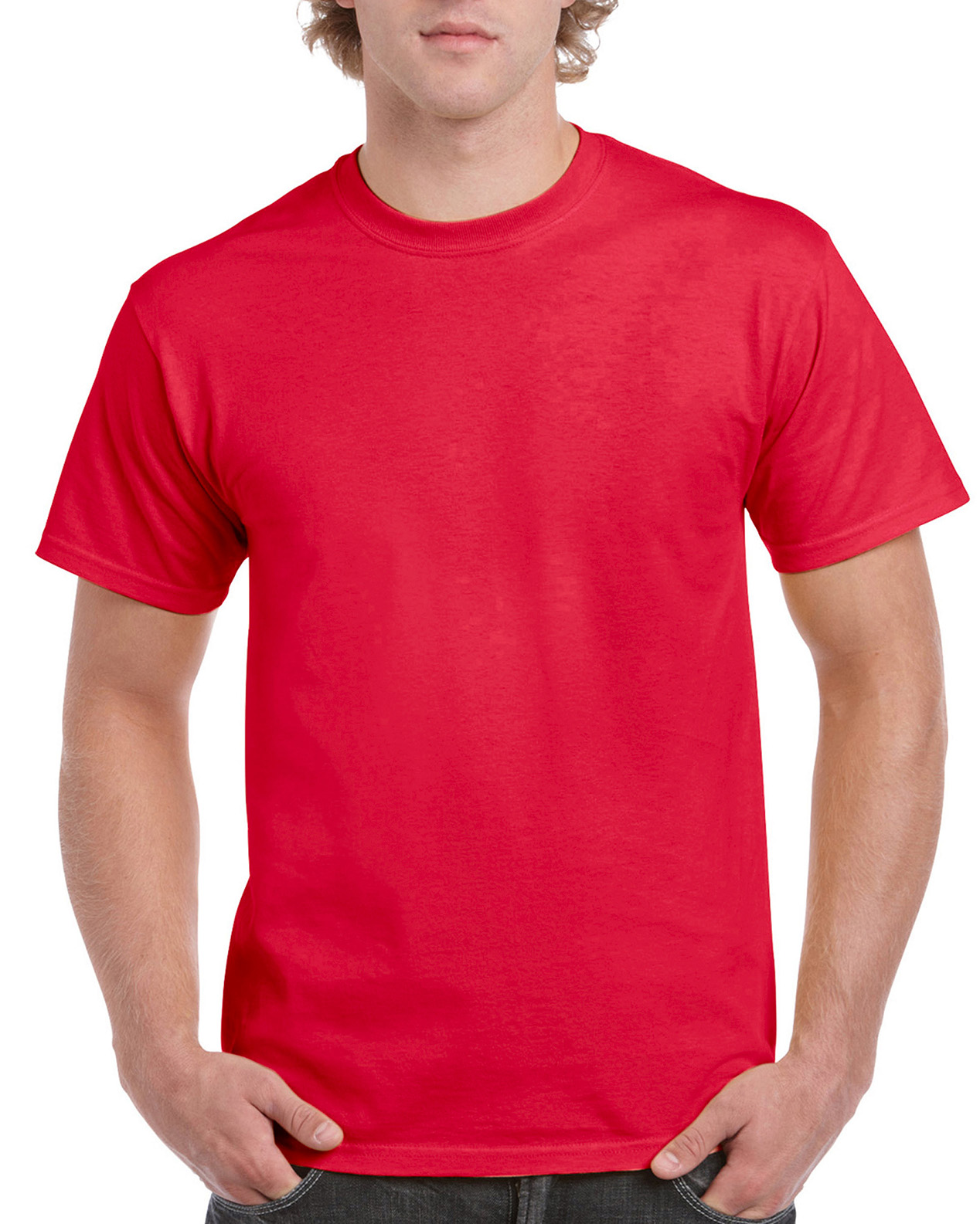 Tricou barbati 100% bumbac, Rosu Stacojiu - Sport, 190g