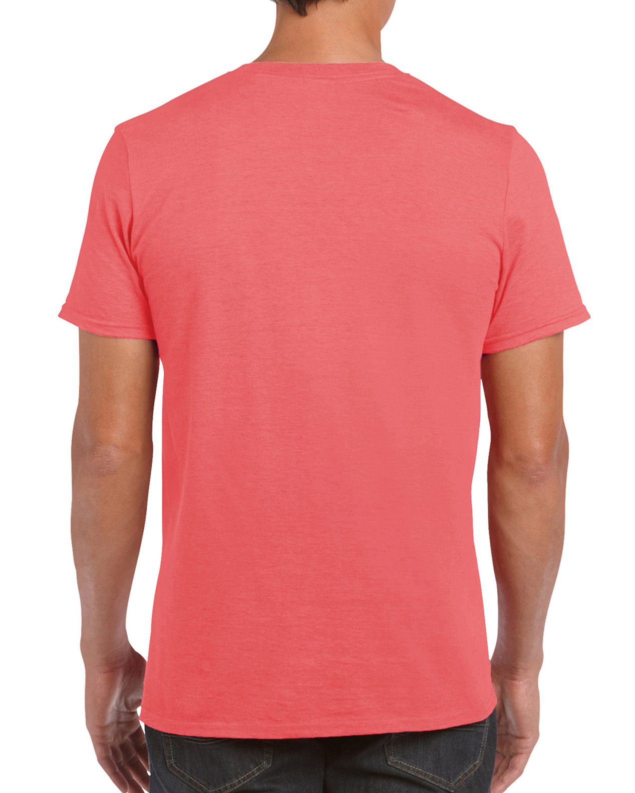 Tricou barbati 100% bumbac, Roz Corai, 153g