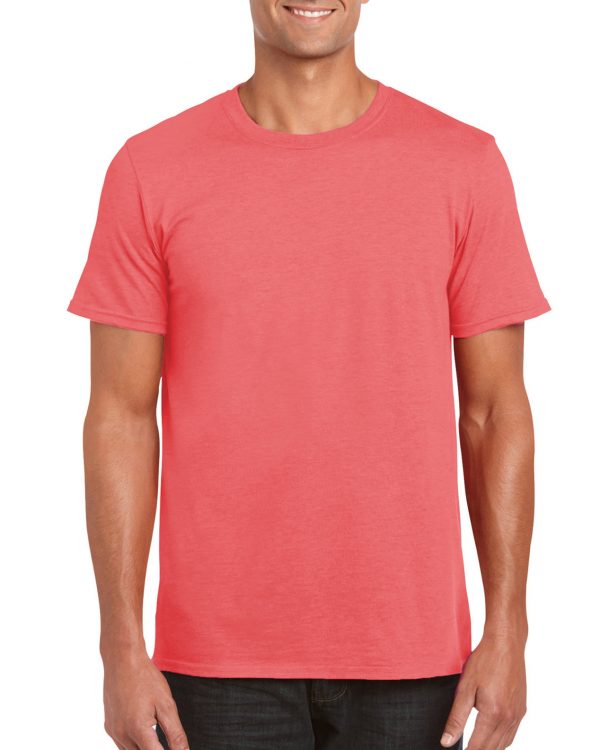 Tricou barbati 100% bumbac, Roz Corai, 153g