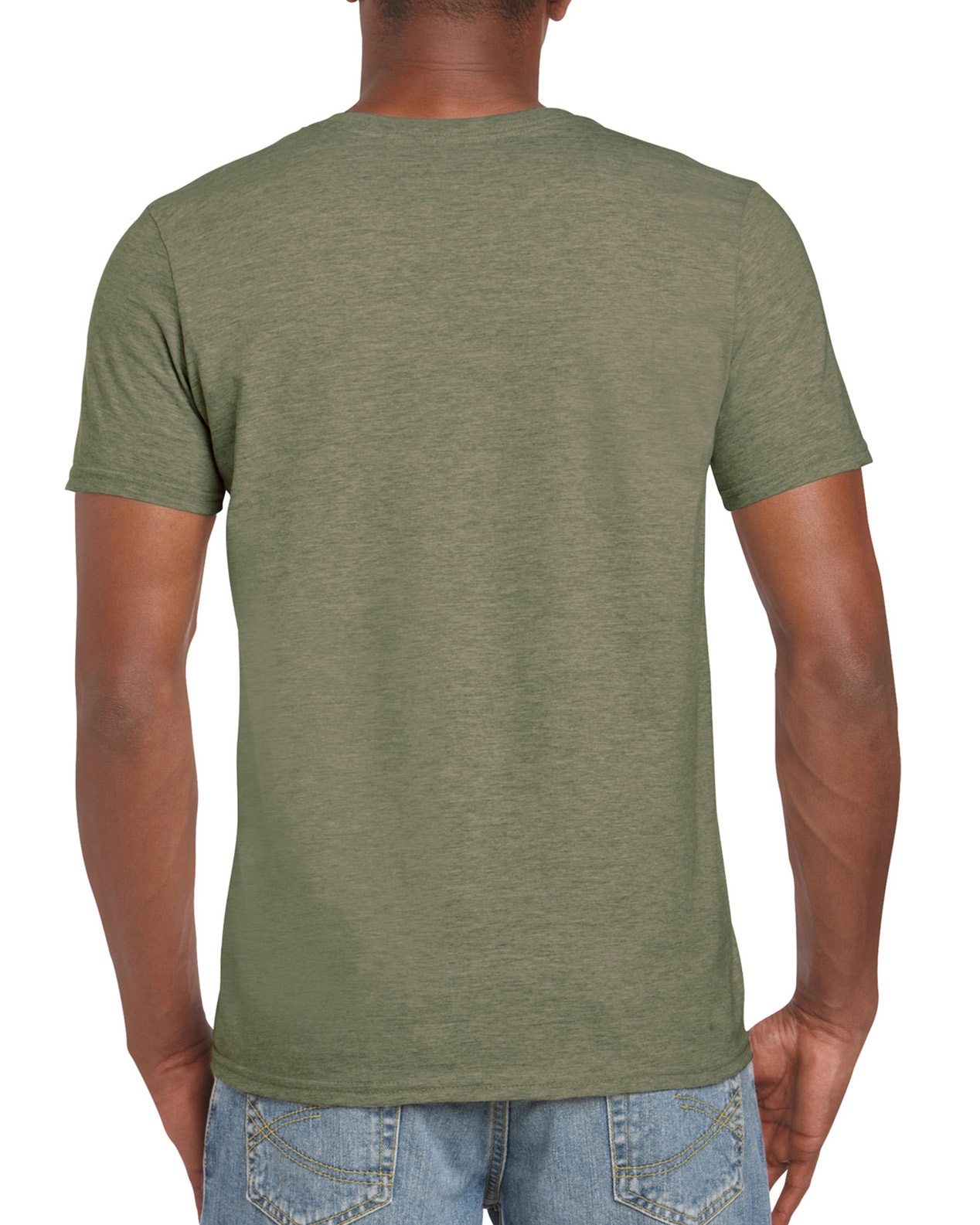 Tricou barbati 100% bumbac, Heather - Verde Militar, 153g