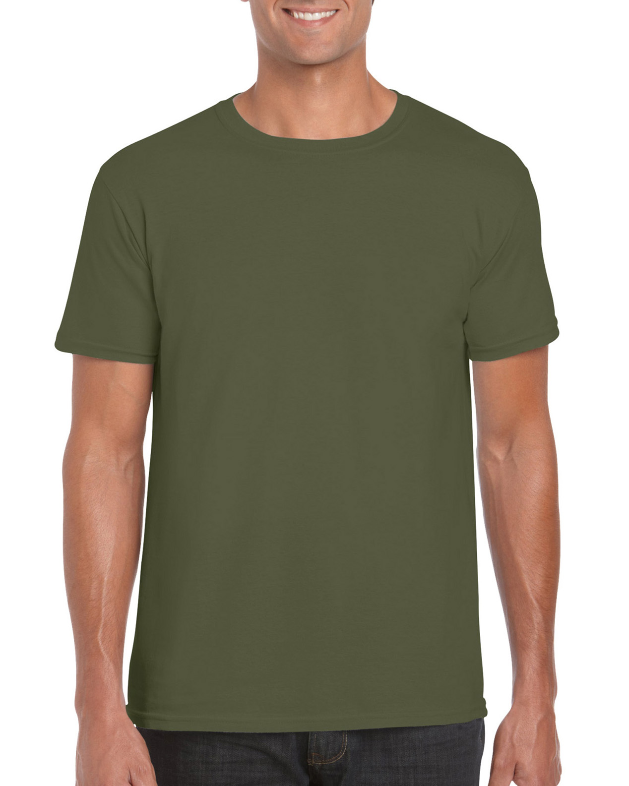 Tricou barbati 100% bumbac, Verde Militar, 153g