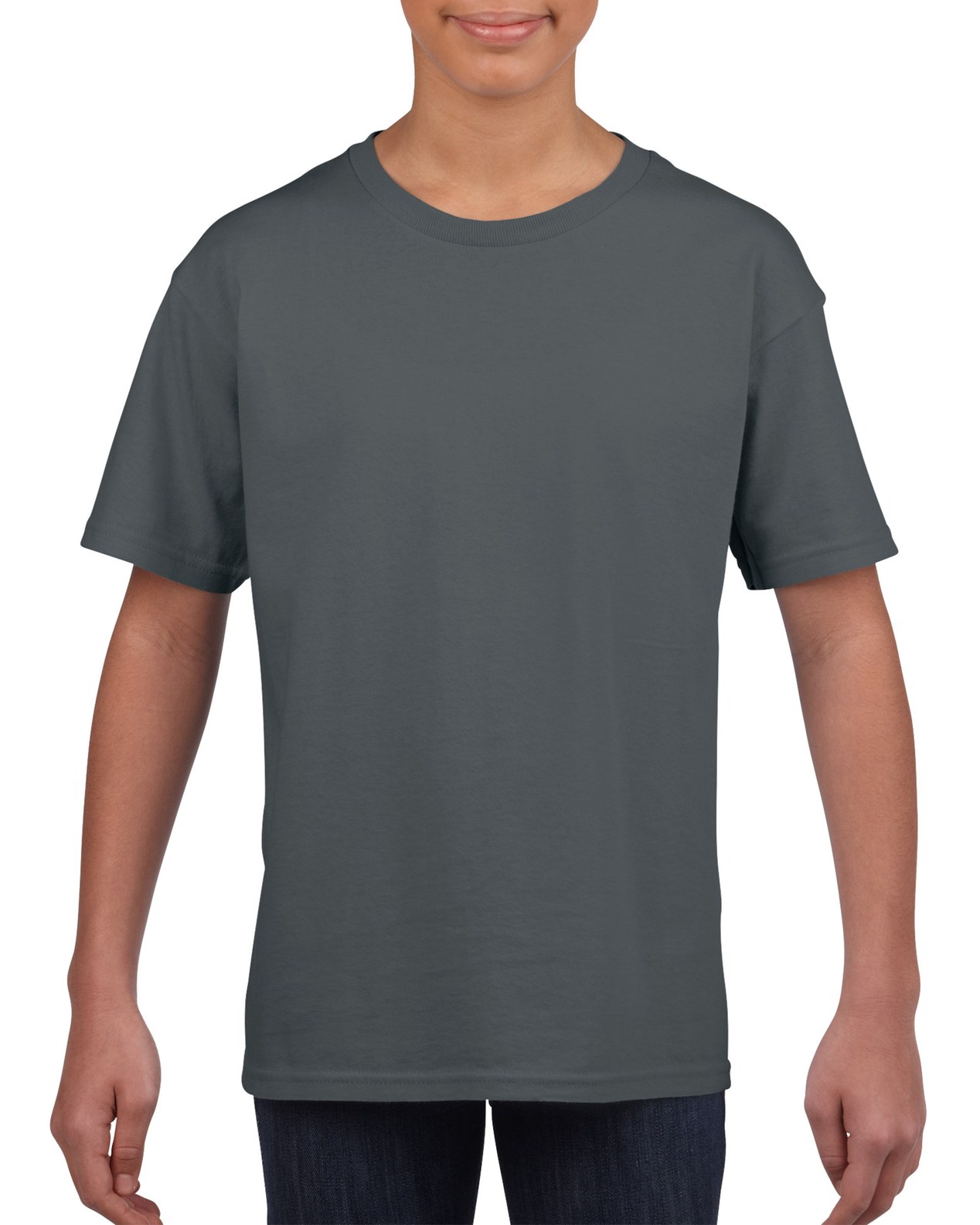 Tricou copii 100% bumbac, Gri Carbune, 153g