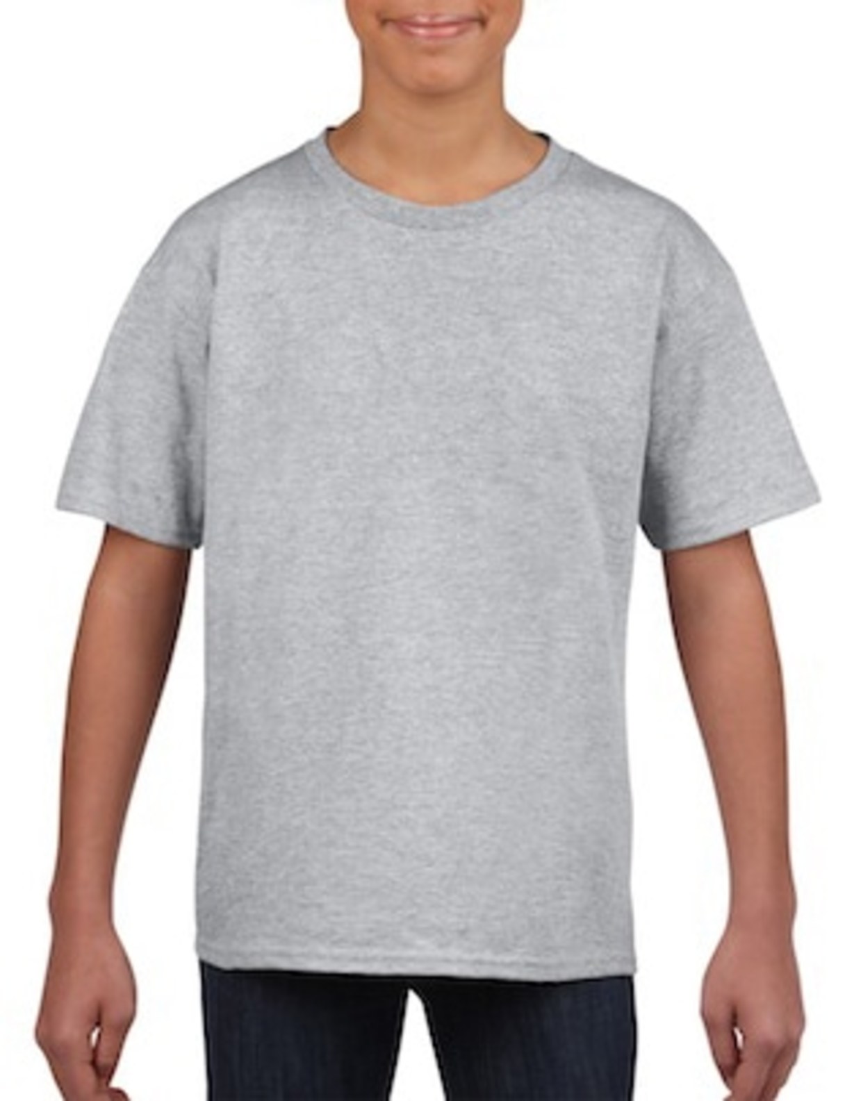 Tricou copii 100% bumbac, RS - Gri Sport, 153g