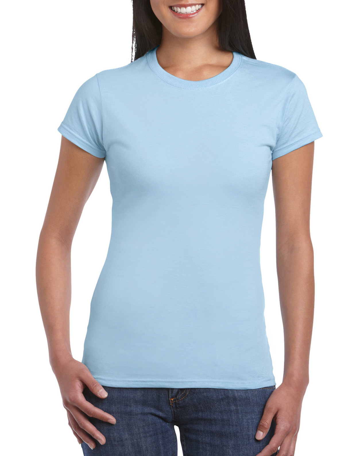Tricou femei 100% bumbac, Albastru Deschis, 153g
