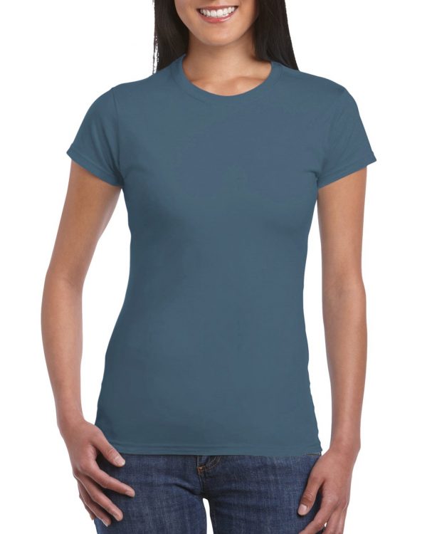 Tricou femei 100% bumbac, Albastru Indigo, 153g