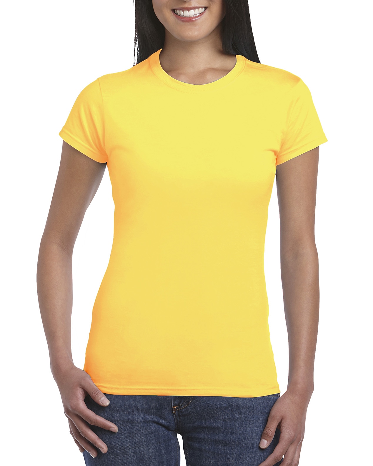 Tricou femei 100% bumbac, Galben Margareta, 153g
