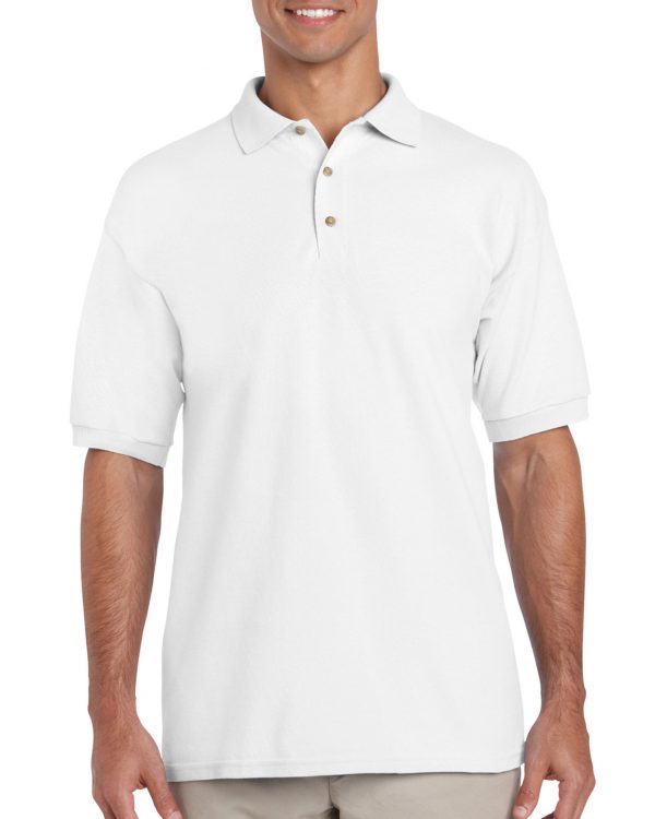 Tricou polo barbati 100% bumbac, Alb, 214g