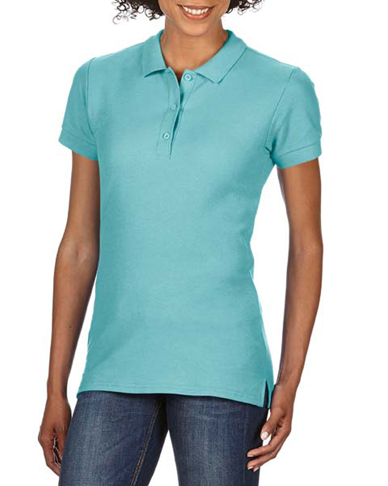Tricou polo femei 100% bumbac, Menta Creta, 223g