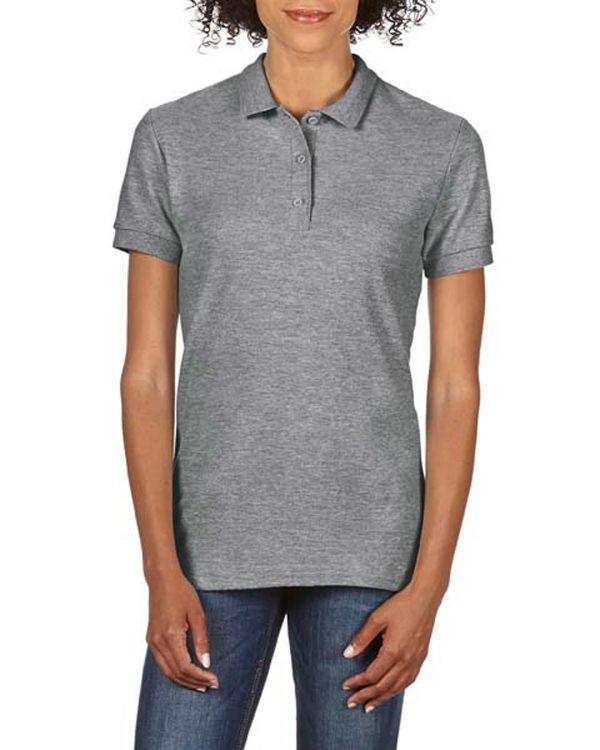 Tricou polo femei 100% bumbac, Grafit Heather, 223g
