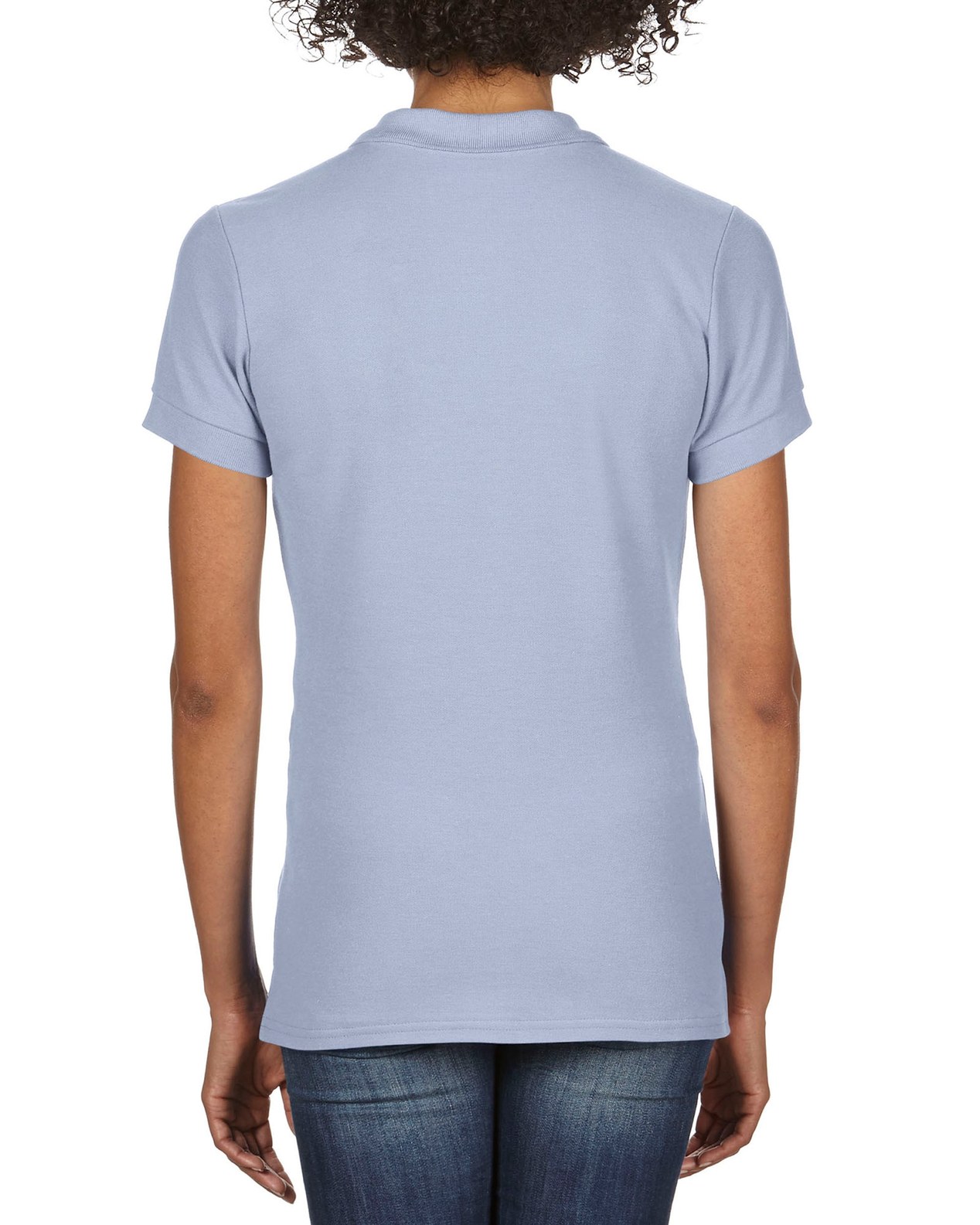 Tricou polo femei 100% bumbac, Albastru Deschis, 223g