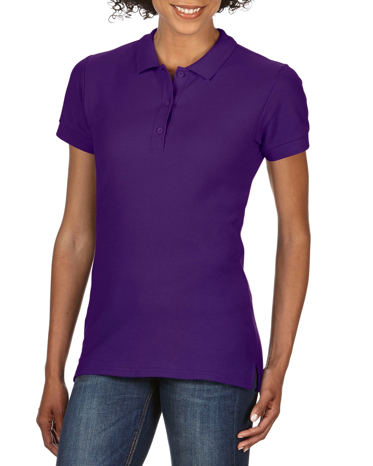 Tricou polo femei 100% bumbac, Violet, 223g