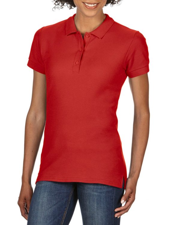 Tricou polo femei 100% bumbac, Rosu, 223g
