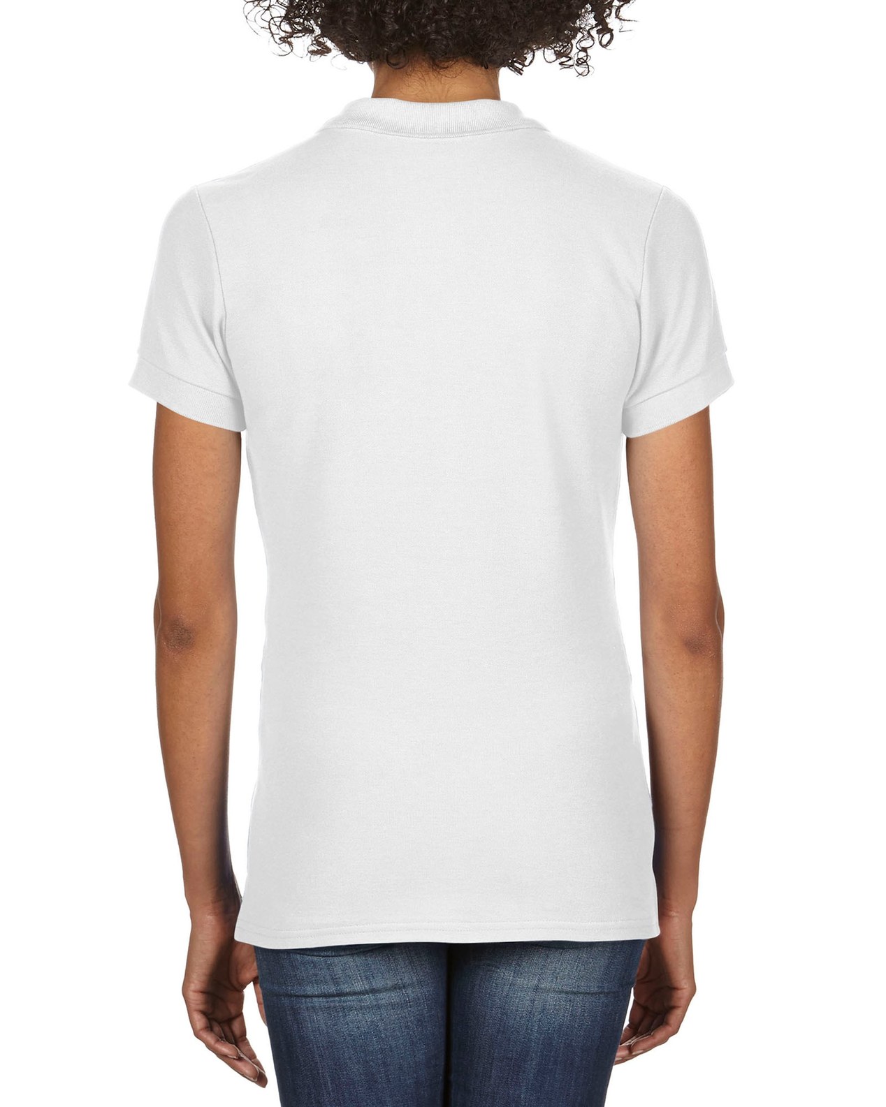 Tricou polo femei 100% bumbac, Alb, 223g