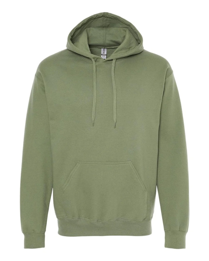 Hanorac cu gluga unisex Gildan verde militar
